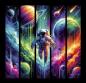 Preview: Astronaut Panel Stoff – Weltraum & Planeten